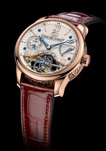Replica Greubel Forsey Watch Double Tourbillon 30 Red gold Silvered gold dial Men